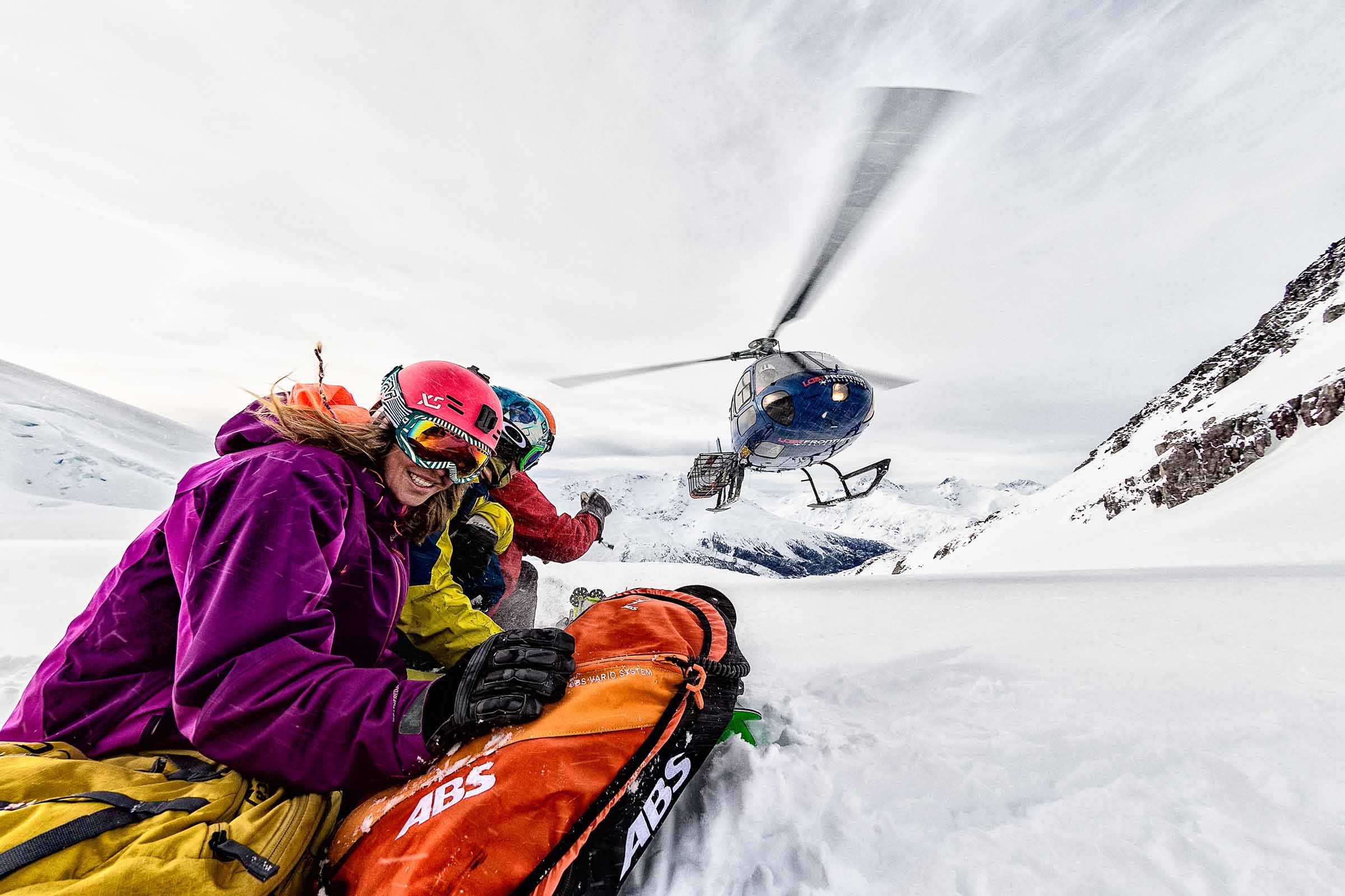 Lyndsey Dyer, Josh Daiek at Last Frontier Heli