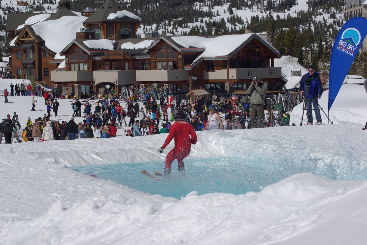 Pond Skim in Big Sky Ski USA Schweiz